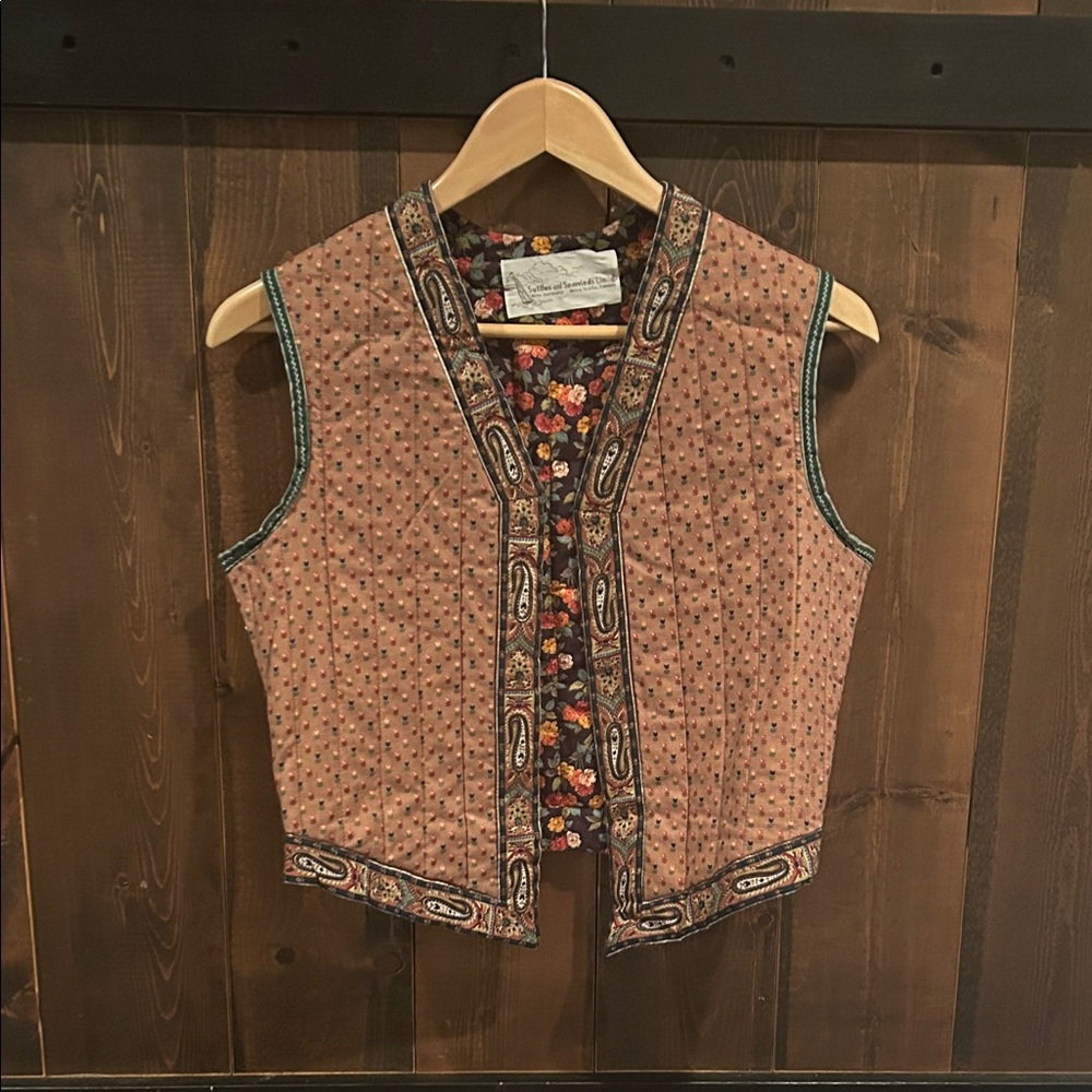 Suttles and Seawinds Patterned Vest Women’s Size M